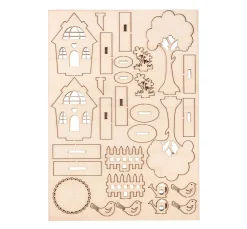 Rayher Dekofiguren & -Objekte|Holz, Mdf & Pappmaché>Holzbausatz "Gartenhäuser"