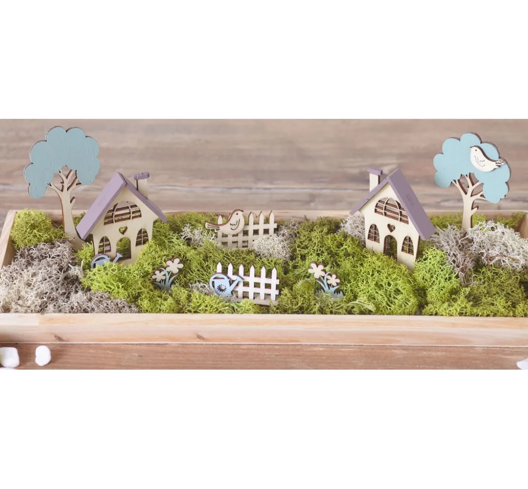 Rayher Dekofiguren & -Objekte|Holz, Mdf & Pappmaché>Holzbausatz "Gartenhäuser"