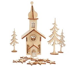 Rayher Holz, Mdf & Pappmaché>Holzbausatz "Kirche", Sperrholz