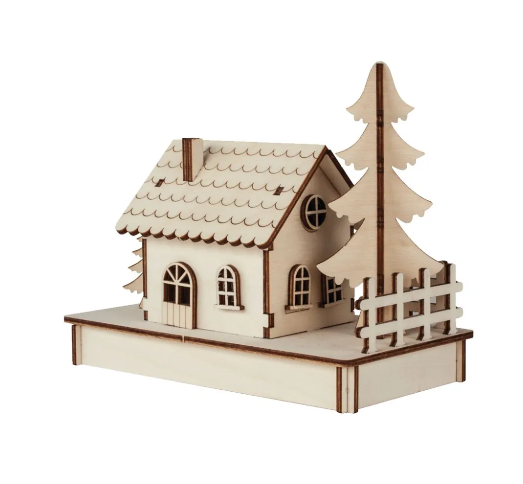 Rayher Dekofiguren & -Objekte|Holz, Mdf & Pappmaché>Holzbausatz "Lichterhaus"