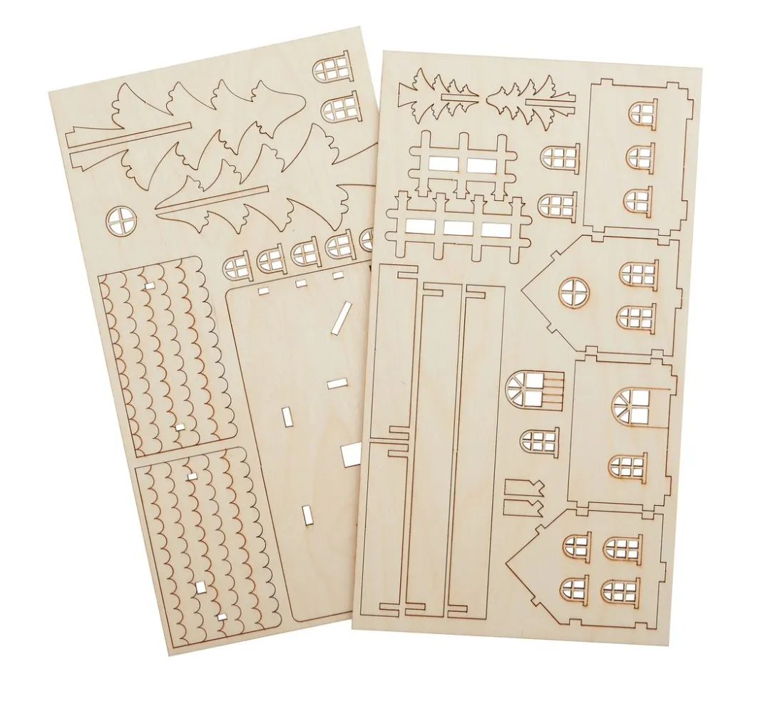 Rayher Dekofiguren & -Objekte|Holz, Mdf & Pappmaché>Holzbausatz "Lichterhaus"