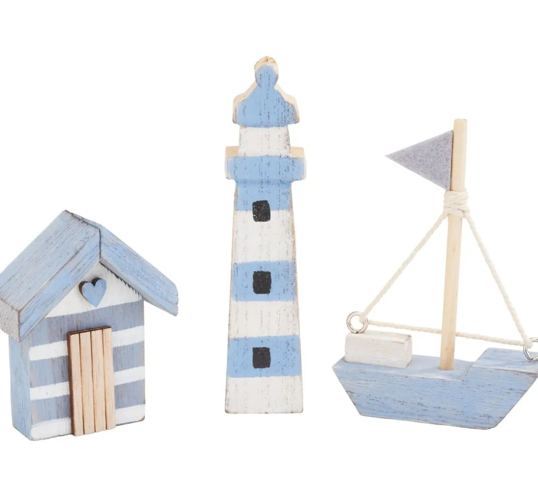 ohne Marke Dekofiguren & -Objekte>Holzdeko-Set "Maritim"