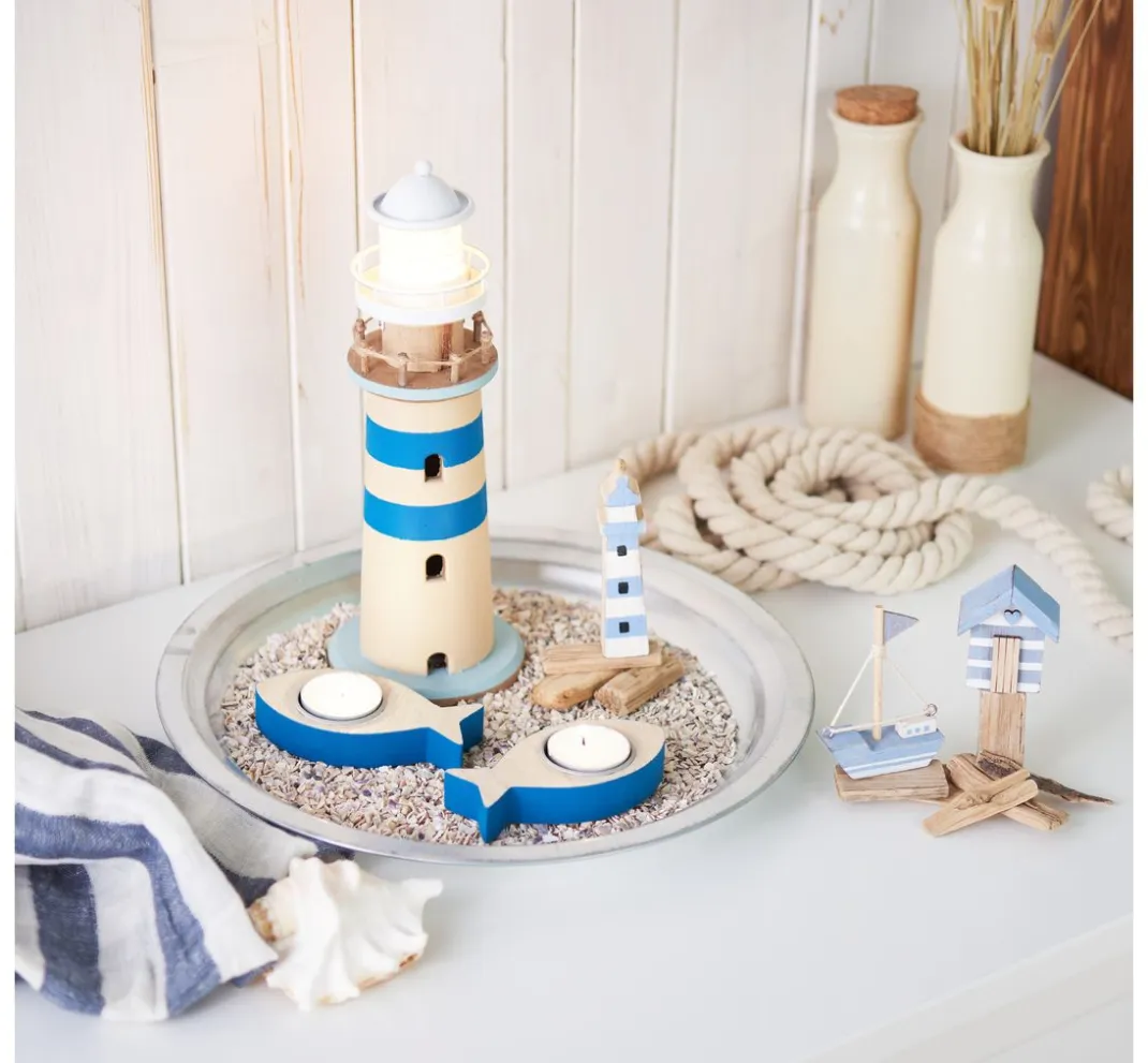 ohne Marke Dekofiguren & -Objekte>Holzdeko-Set "Maritim"