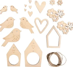 Rayher Anhänger|Holz, Mdf & Pappmaché>Holzgirlande Anhängermix "Vogel & Co"