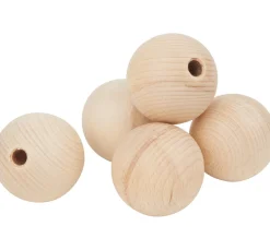 Kinder VBS Holz|Holz, Mdf & Pappmaché>Holzkugeln halbgebohrt, Ø 50 mm