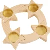 ohne Marke Brandmalerei|Holz, Mdf & Pappmaché>Holz-Metall-Adventsring "Sterne", zum Zusammenstecken