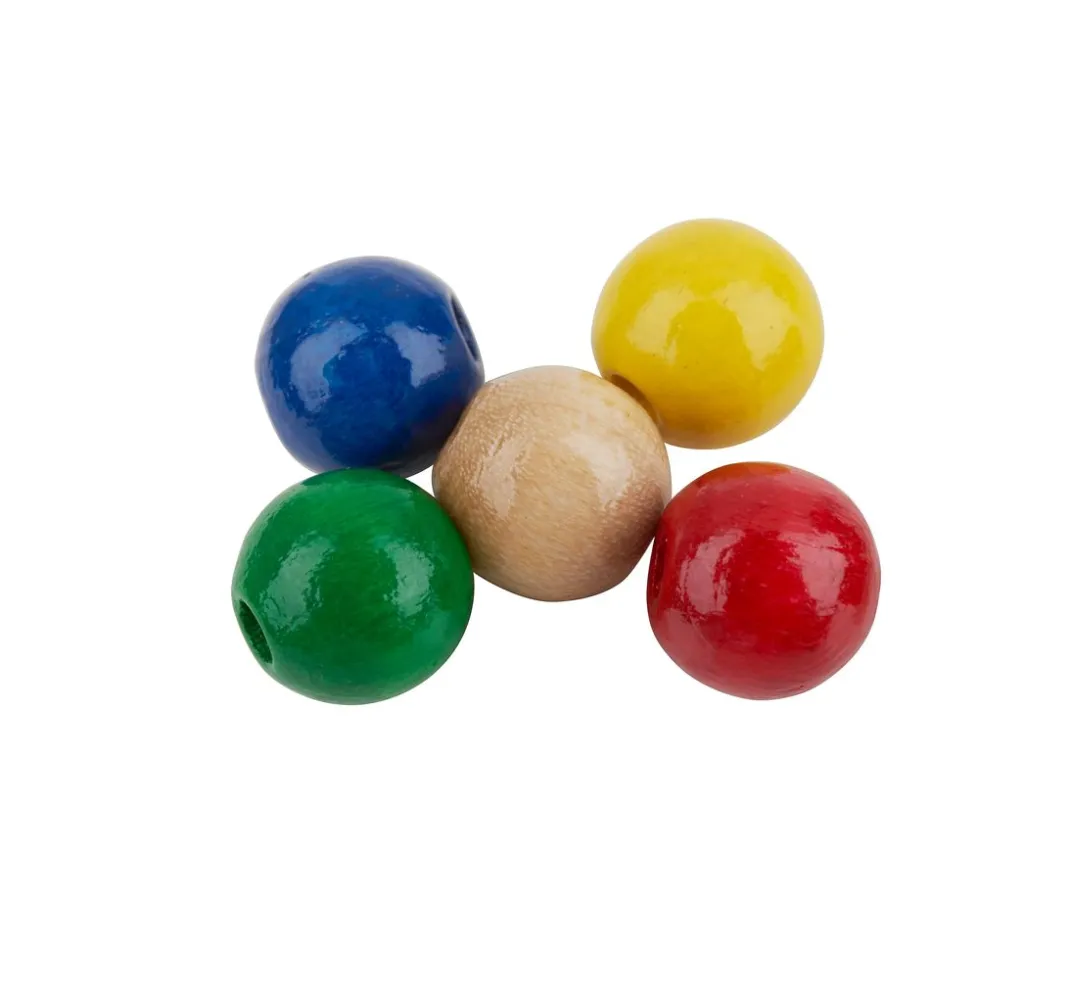 Kinder Meyco Perlen|Holz>Holzperlen, Ø 8 mm, 85 Stück