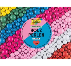 Kinder folia Holz|Holz, Mdf & Pappmaché>Holzperlen Jumbo Pack "Basic"
