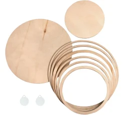 Rayher Diverse Materialien|Holz, Mdf & Pappmaché>Holzplatten/-ringe Set