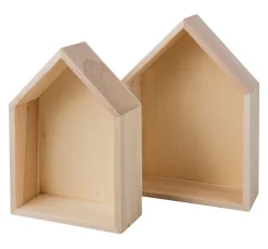 Rayher Serviettentechnik|Decoupage>Holz-Rahmen "Häuser - Breit", 2er-Set