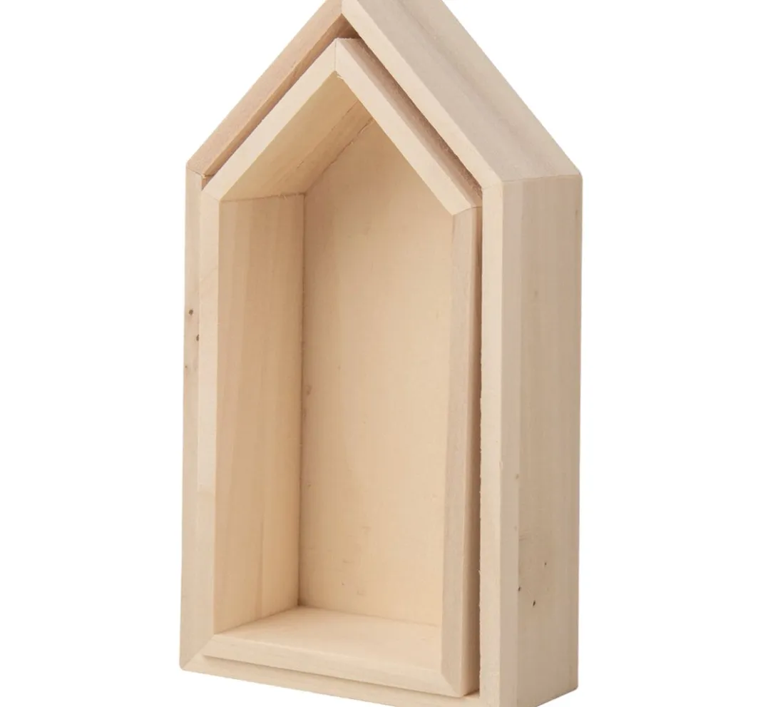 Rayher Decoupage|Décopatch>Holz-Rahmen "Häuser - Hoch", 2er-Set