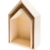 Rico Design Miniaturen|Serviettentechnik>Holzregal "Haus", 2er-Set