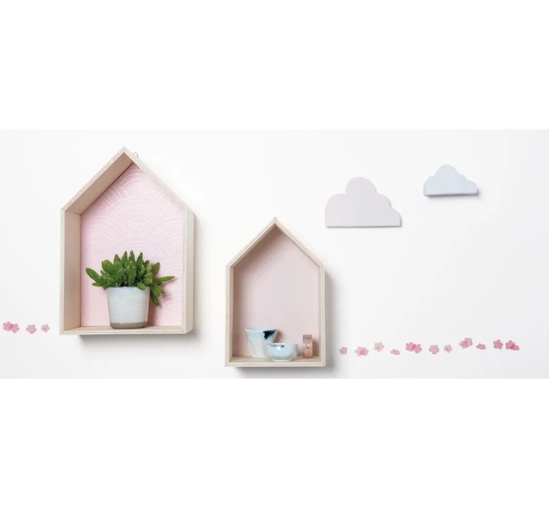 Rico Design Miniaturen|Serviettentechnik>Holzregal "Haus", 2er-Set