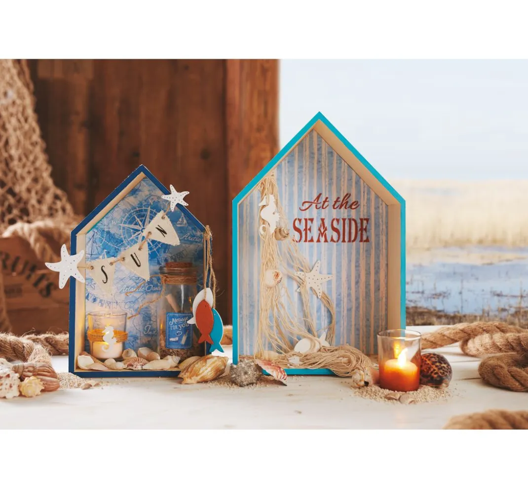 Rico Design Miniaturen|Serviettentechnik>Holzregal "Haus", 2er-Set