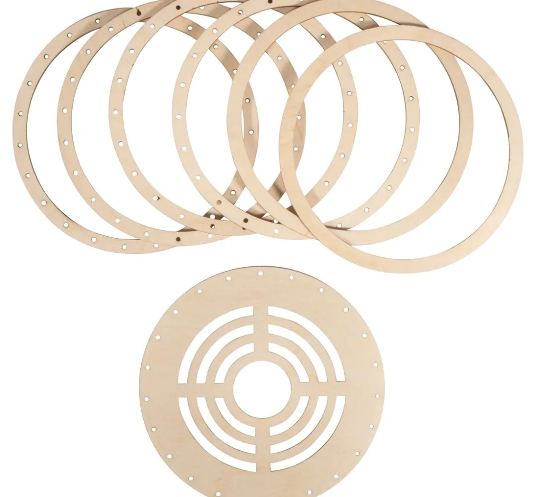Rayher Lampen-Design|Lampenschirme & Lampenfüße>Holzringe-Set "Lampenschirm Natur"