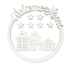 HALBACH Diverse Materialien|Holz, Mdf & Pappmaché>Holzring-Set "Welcome Home"