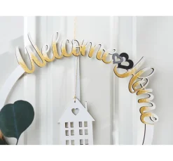 HALBACH Diverse Materialien|Holz, Mdf & Pappmaché>Holzring-Set "Welcome Home"