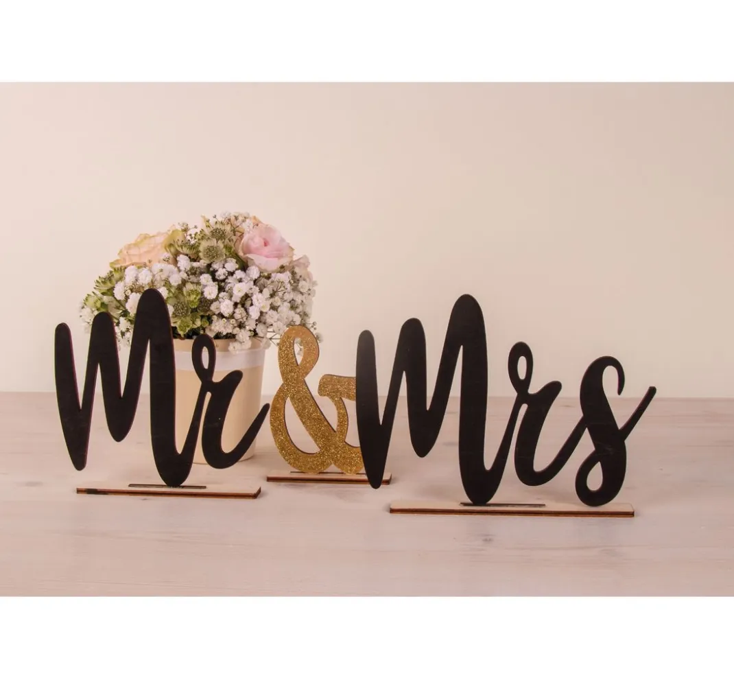 Rayher Holz, Mdf & Pappmaché>Holz-Schriftzug "Mr & Mrs"