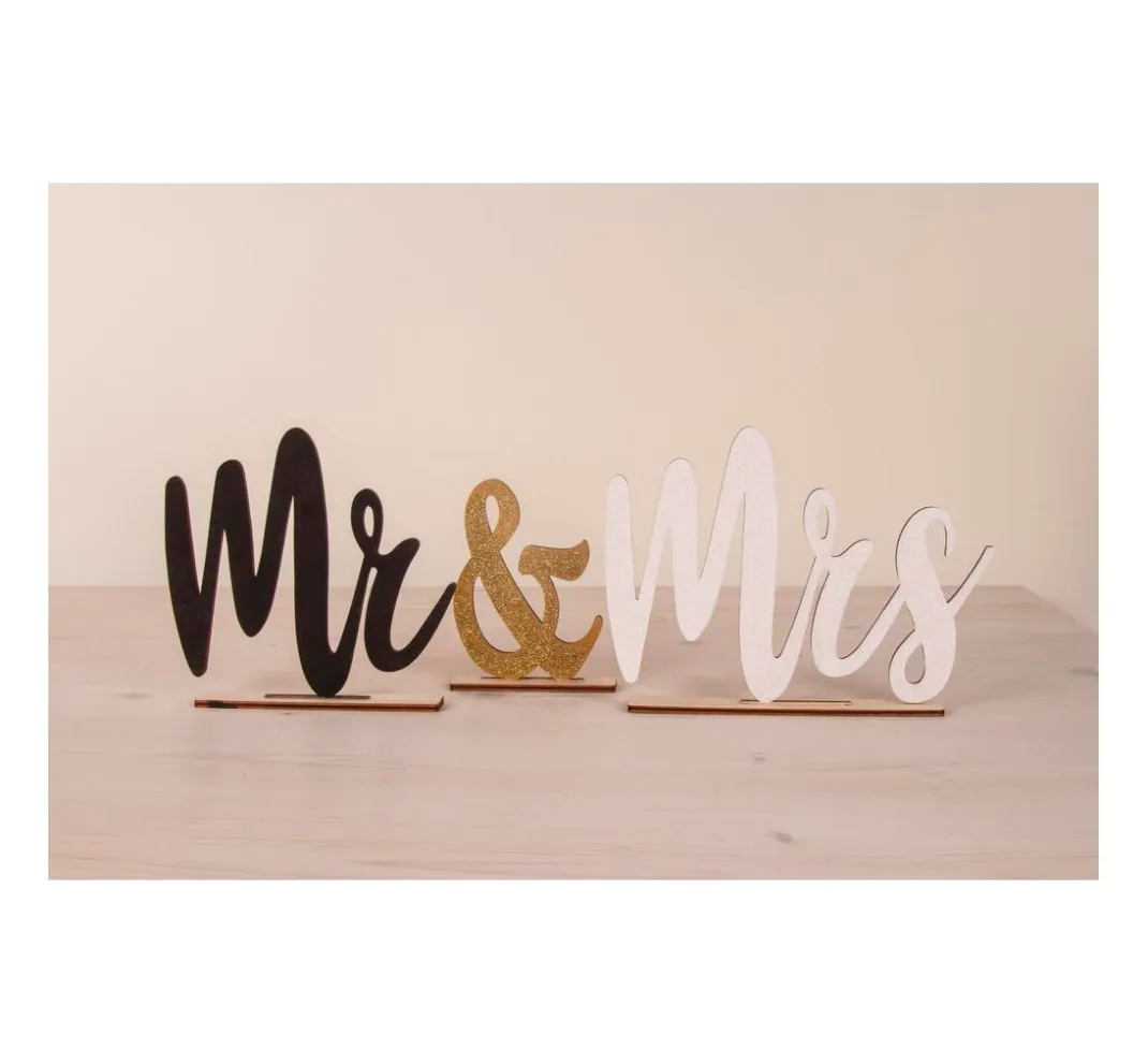 Rayher Holz, Mdf & Pappmaché>Holz-Schriftzug "Mr & Mrs"