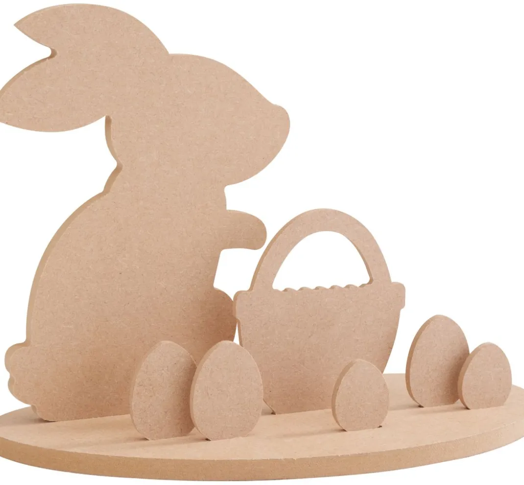 Pronty Crafts Holz, Mdf & Pappmaché>Holz-Steckmotiv "Hase im Osternest"