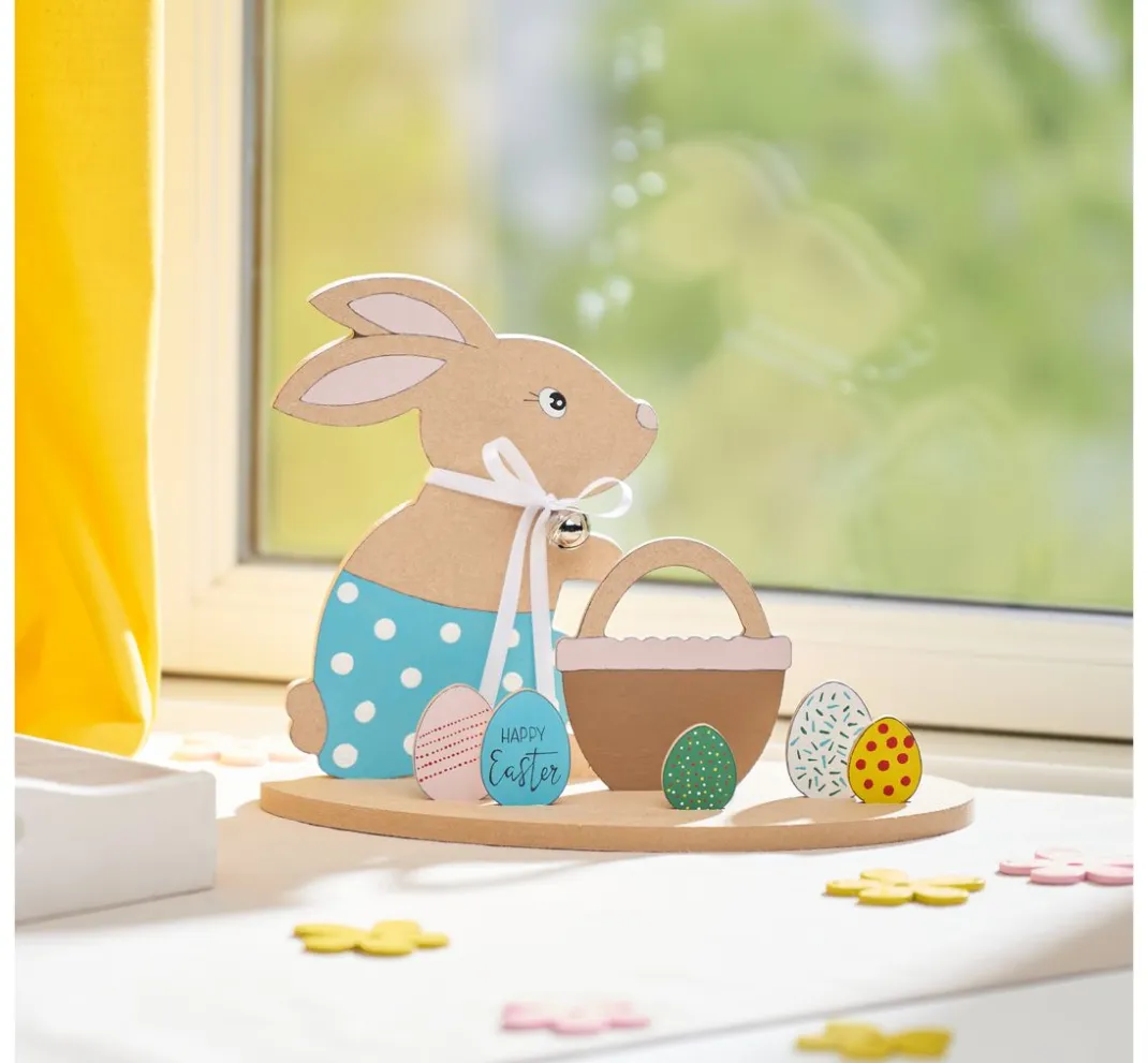 Pronty Crafts Holz, Mdf & Pappmaché>Holz-Steckmotiv "Hase im Osternest"