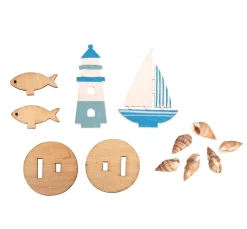 Kinder Rayher Holz|Dekofiguren & -Objekte>Holz-Steckmotiv "Maritim"
