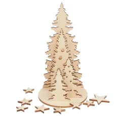 Kinder creativ company Holz|Dekofiguren & -Objekte>Holz-Steckmotiv "Tannentrio", Sperrholz