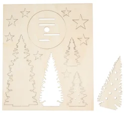 Kinder creativ company Holz|Dekofiguren & -Objekte>Holz-Steckmotiv "Tannentrio", Sperrholz