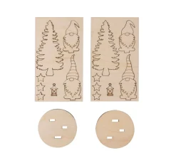 Rayher Dekofiguren & -Objekte|Holz, Mdf & Pappmaché>Holz-Steckmotiv "Wichtel mit Tanne"