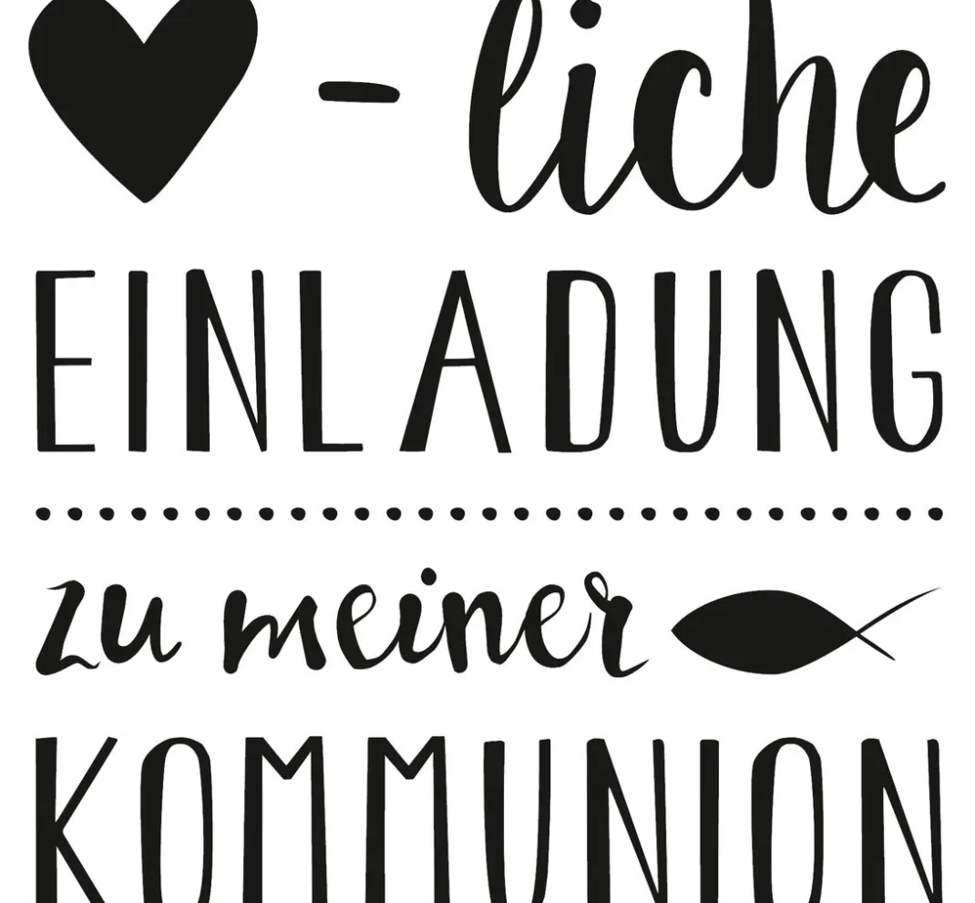 Heyda Stempel & Zubehör|Kartengestaltung>Holzstempel "Herzliche Einladung Kommunion"