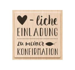 Heyda Stempel & Zubehör|Kartengestaltung>Holzstempel "Herzliche Einladung Konfirmation"