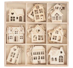 Papermania Streuteile>Holz-Streuteile "Häuser"