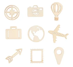 Papermania Streuteile|Dekoelemente>Holz-Streuteile "Reise"