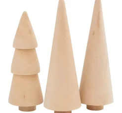 Kinder Rayher Holz|Dekofiguren & -Objekte>Holz-Tannen, 3er-Set