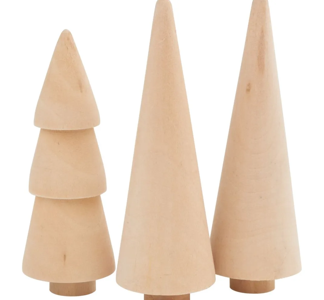 Kinder Rayher Holz|Dekofiguren & -Objekte>Holz-Tannen, 3er-Set