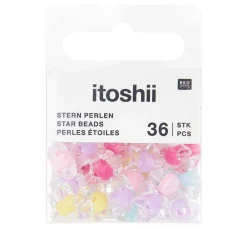 Kinder Rico Design Itoshii|Perlen>itoshii Perlen-Set "Sterne Transparent mit Farbeinzug"