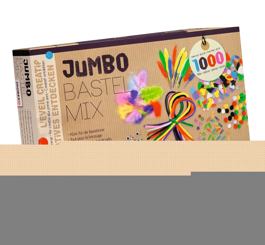 Kinder GLOREX Deko-Bastelsets|Bastelzubehör>Jumbo Bastel-Mix, ca. 1.000 Teile