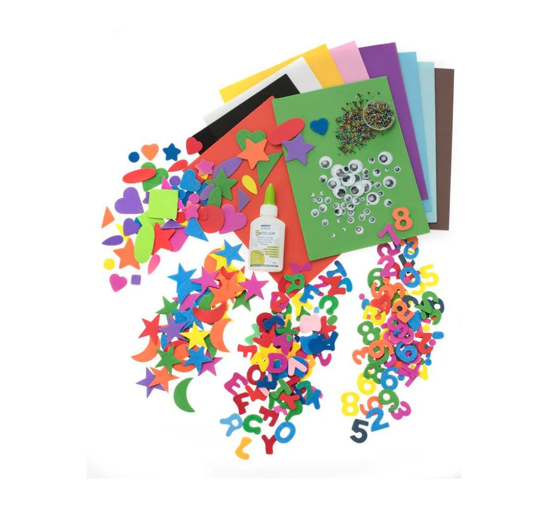 Kinder GLOREX Deko-Bastelsets|Moosgummi>Jumbo Creativ-Mix "Moosgummi", ca. 1.000 Teile