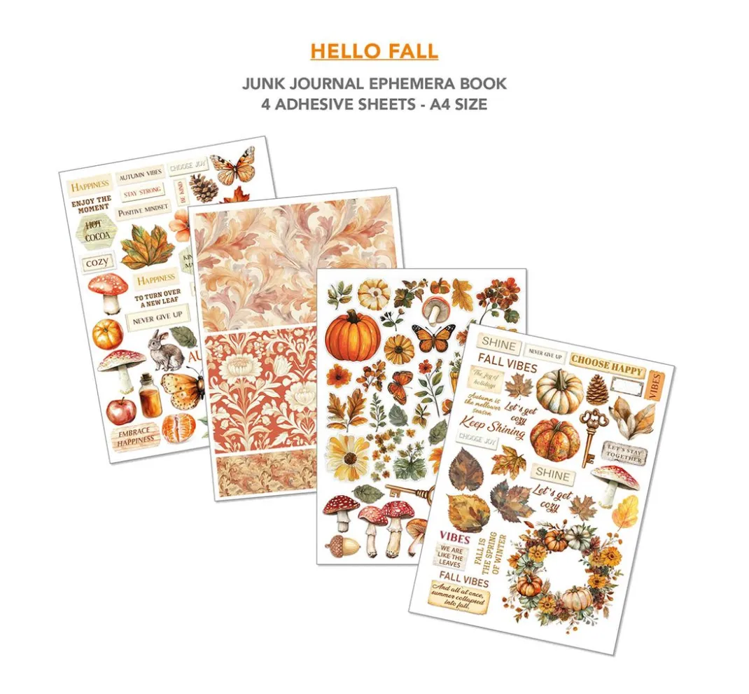 Ciao Bella Papier-Bastelsets|Farb- & Motivblöcke>Junk Journal & Ephemera Book "Hello Fall"