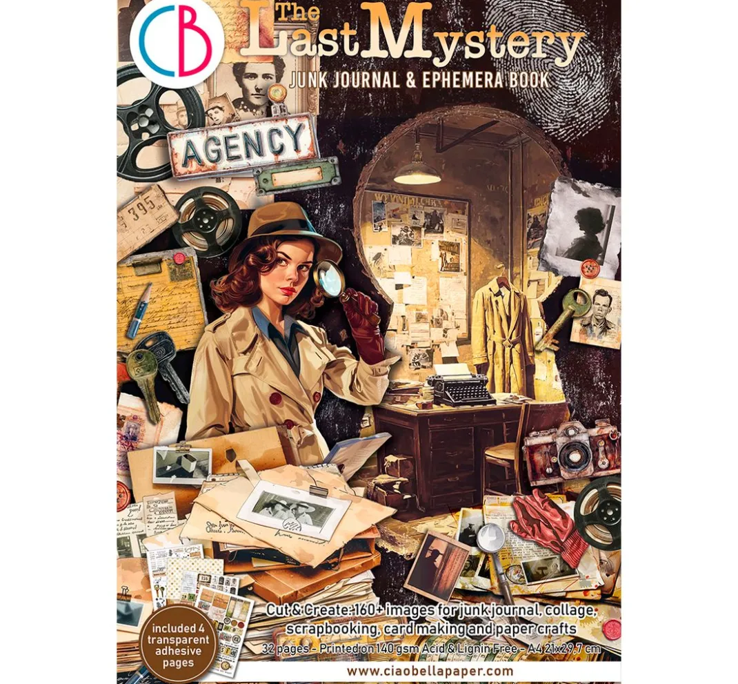 Ciao Bella Papier-Bastelsets|Farb- & Motivblöcke>Junk Journal & Ephemera Book "The Last Mystery"