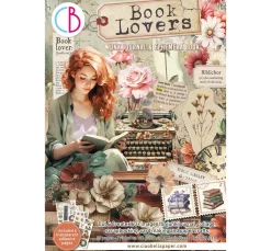 Ciao Bella Papier-Bastelsets|Farb- & Motivblöcke>Junk Journal & Ephemera Book "Book Lovers"