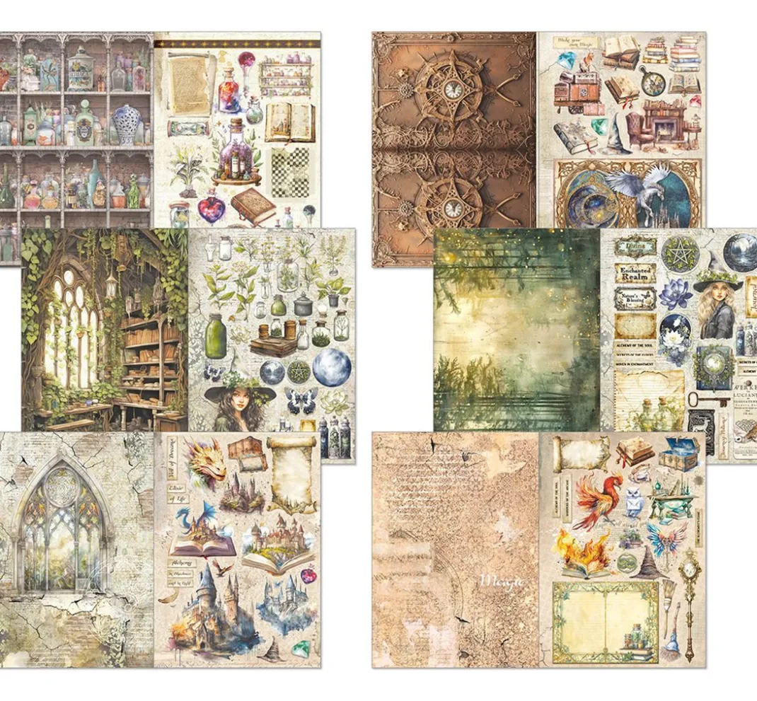 Ciao Bella Scrapbooking|Papier-Bastelsets>Junk Journal & Ephemera Book "Wizard Academy"