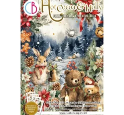 Ciao Bella Papier-Bastelsets|Farb- & Motivblöcke>Junk Journal & Ephemera Book "Hot Cocoa & Holly"