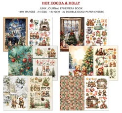 Ciao Bella Papier-Bastelsets|Farb- & Motivblöcke>Junk Journal & Ephemera Book "Hot Cocoa & Holly"