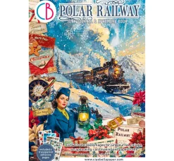 Ciao Bella Papier-Bastelsets|Farb- & Motivblöcke>Junk Journal & Ephemera Book "Polar Railway"
