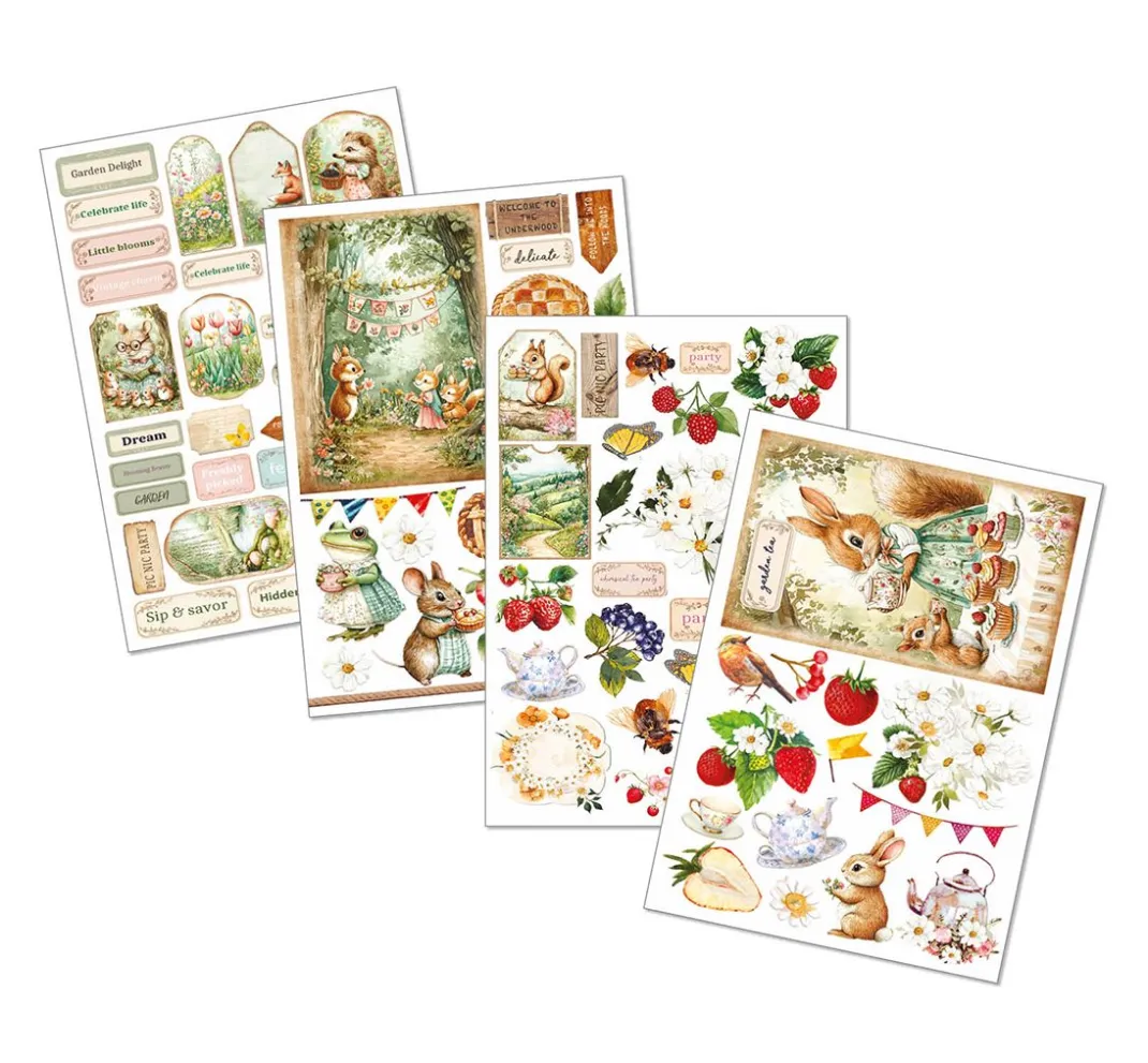 Ciao Bella Papier-Bastelsets|Farb- & Motivblöcke>Junk Journal & Ephemera Book "Woodland Party"