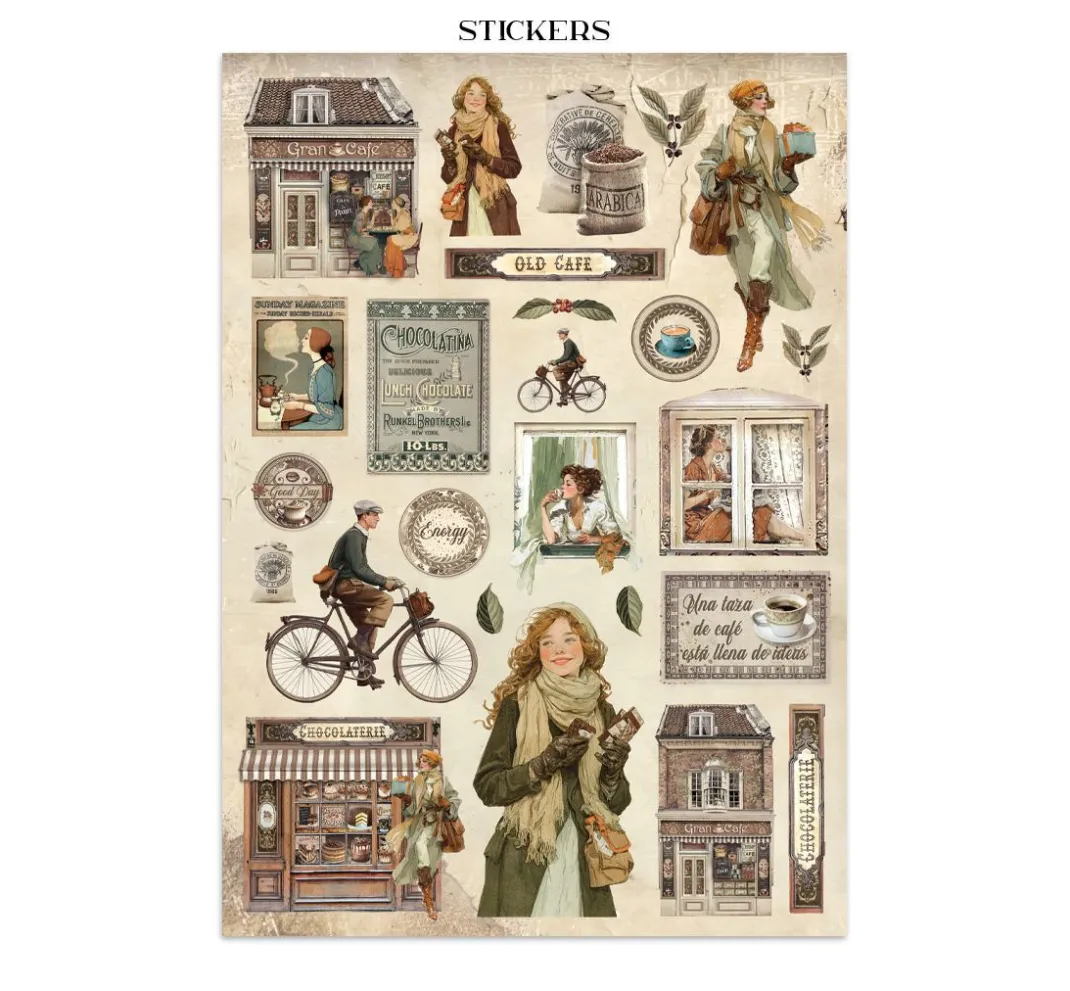Stamperia Scrapbooking|Papier-Bastelsets>Junk Journal Book "Coffee and Chocolate"