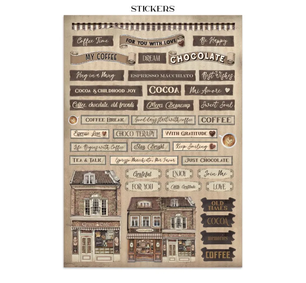 Stamperia Scrapbooking|Papier-Bastelsets>Junk Journal Book "Coffee and Chocolate"