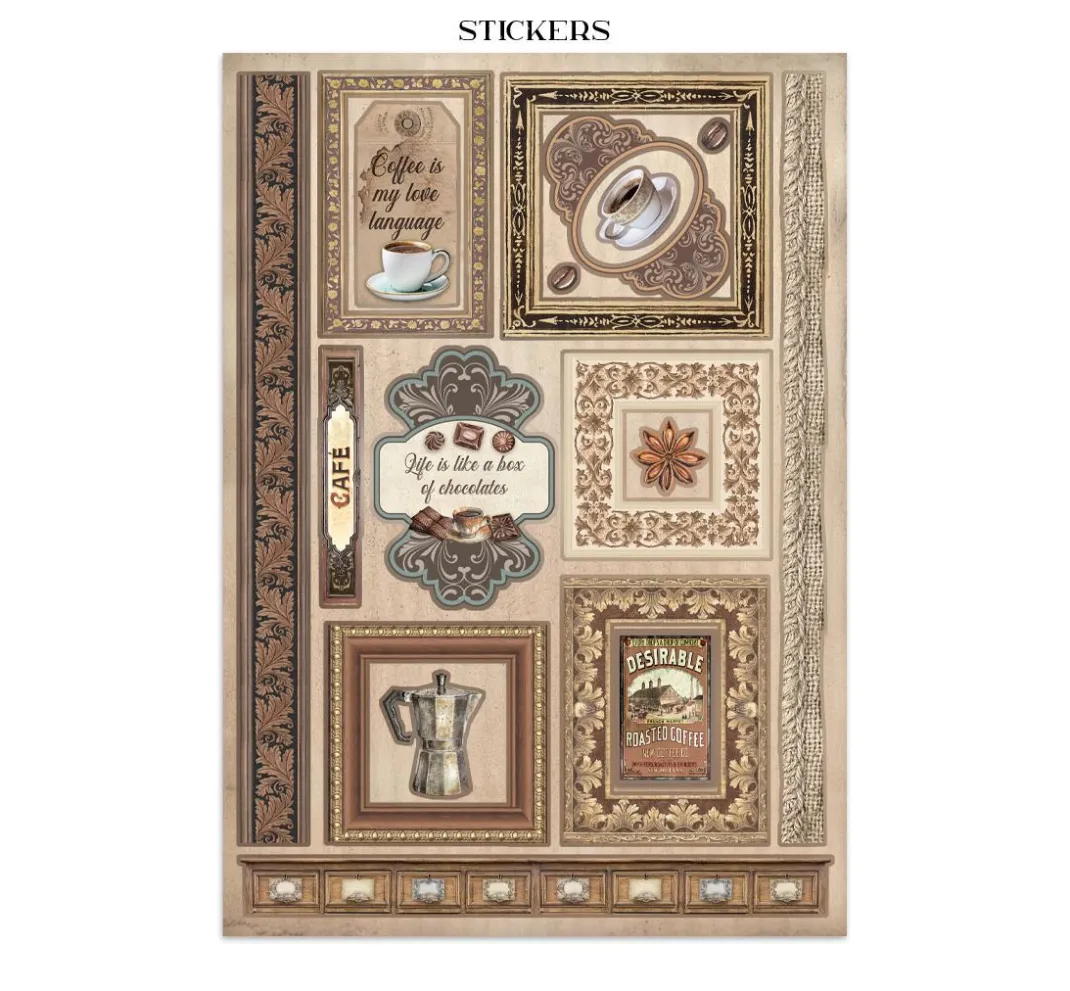 Stamperia Scrapbooking|Papier-Bastelsets>Junk Journal Book "Coffee and Chocolate"