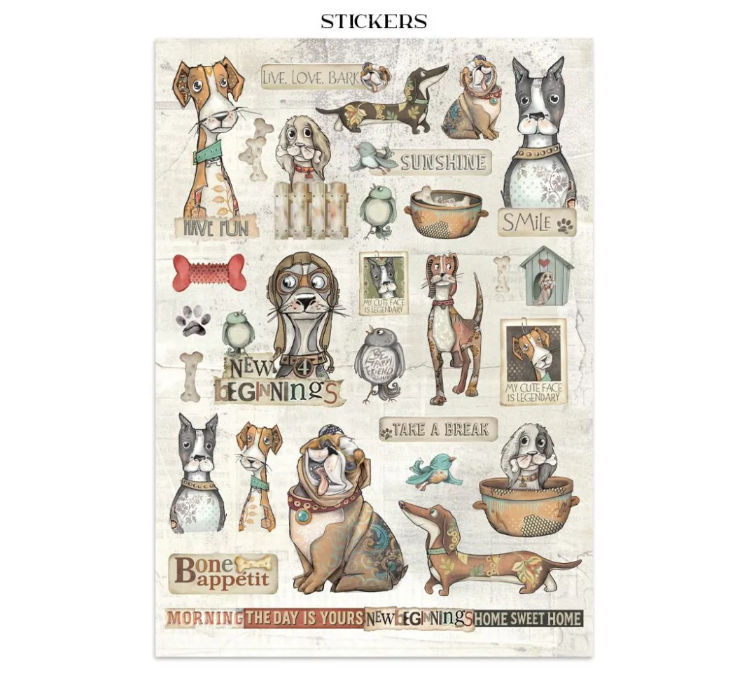 Stamperia Papier-Bastelsets|Farb- & Motivblöcke>Junk Journal Book "Furry Friends"